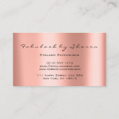 Makeup Artist Eyes Lashes Glitzer Tropfen Rose Cor Visitenkarte (Rückseite)