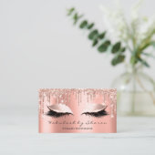 Makeup Artist Eyes Lashes Glitzer Tropfen Rose Cor Visitenkarte (Stehend Vorderseite)