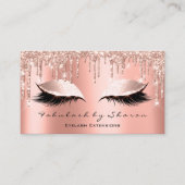 Makeup Artist Eyes Lashes Glitzer Tropfen Rose Cor Visitenkarte (Vorderseite)