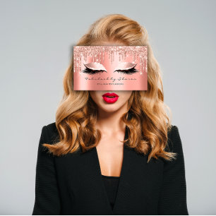 Makeup Artist Eyes Lashes Glitzer Tropfen Rose Cor Visitenkarte