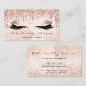 Makeup Artist Eyes Lashes Glitzer Tropfen Rose Gol Visitenkarte (Vorne/Hinten)