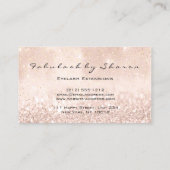 Makeup Artist Eyes Lashes Glitzer Tropfen Rose Gol Visitenkarte (Rückseite)
