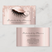 Makeup Artist Eyes Lashes Glitzer Tropfen Rose Lux Visitenkarte (Vorne/Hinten)