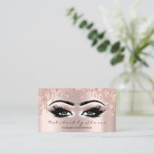 Makeup Artist Eyes Lashes Glitzer Tropfen Rose Lux Visitenkarte (Stehend Vorderseite)