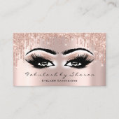 Makeup Artist Eyes Lashes Glitzer Tropfen Rose Lux Visitenkarte (Vorderseite)