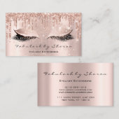 Makeup Artist Eyes Lashes Glitzer Tropfen Rose Pow Visitenkarte (Vorne/Hinten)