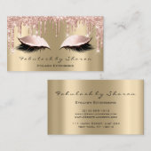 Makeup Artist Eyes Lashes Glitzer Tropfen Rose Spa Visitenkarte (Vorne/Hinten)
