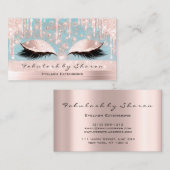 Makeup Artist Eyes Lashes Glitzer Tropfen Rose Spa Visitenkarte (Vorne/Hinten)