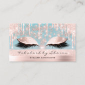 Makeup Artist Eyes Lashes Glitzer Tropfen Rose Spa Visitenkarte (Vorderseite)