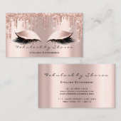 Makeup Artist Eyes Lashes Glitzer Tropfen Rose Spa Visitenkarte (Vorne/Hinten)
