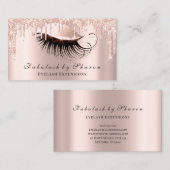 Makeup Artist Eyes Lashes Glitzer Tropfen Rose VIP Visitenkarte (Vorne/Hinten)
