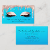 Makeup Artist Eyes Lashes Glitzer Tropfen Rose Visitenkarte (Vorne/Hinten)