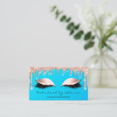 Makeup Artist Eyes Lashes Glitzer Tropfen Rose Visitenkarte (Stehend Vorderseite)