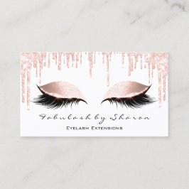 Makeup Artist Eyes Lashes Glitzer Tropfen Rose Wei Visitenkarte