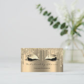 Makeup Artist Eyes Lashes Glitzer Tropfen Sepia Go Visitenkarte (Stehend Vorderseite)