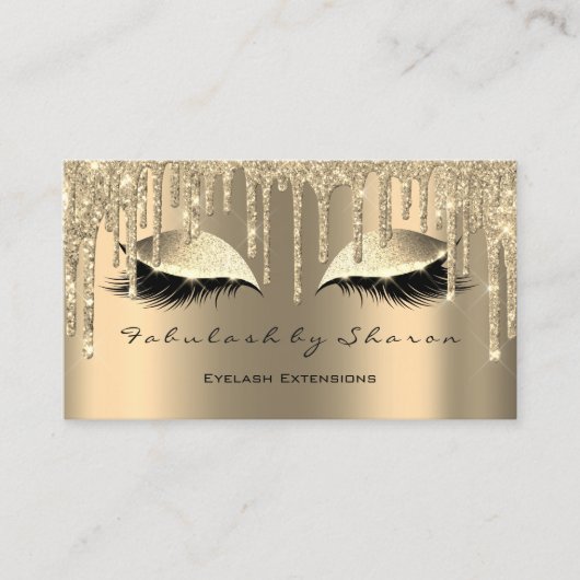 Makeup Artist Eyes Lashes Glitzer Tropfen Sepia Go Visitenkarte (Vorderseite)