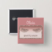 Makeup Artist Eyes Lashes Glitzer Tropfen Spark Be Button (Vorne & Hinten)
