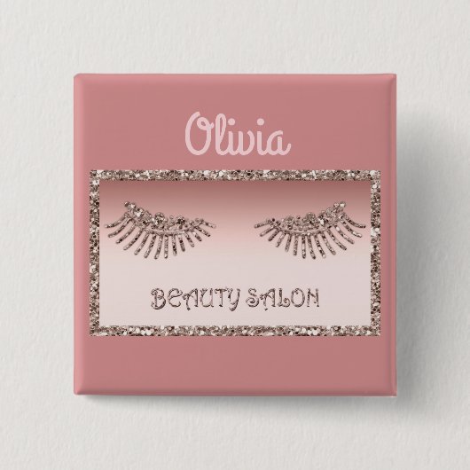 Makeup Artist Eyes Lashes Glitzer Tropfen Spark Be Button (Vorderseite)