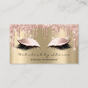 Makeup Artist Eyes Lashes Glitzer Tropfens Rose Visitenkarte