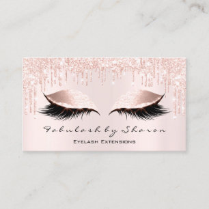 Makeup Artist Eyes Lashes Glitzer Tropfens Rose Visitenkarte