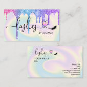 Makeup Artist Eyes Lashes Holographie Visitenkarte (Vorne/Hinten)