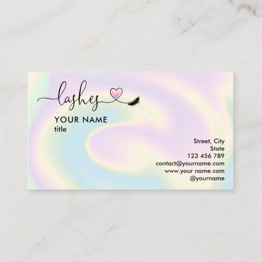 Makeup Artist Eyes Lashes Holographie Visitenkarte (Rückseite)