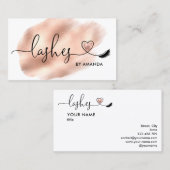 Makeup Artist Eyes Lashes Rosa Glitzer Busi Visitenkarte (Vorne/Hinten)