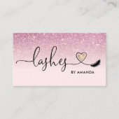 Makeup Artist Eyes Lashes Rosa Glitzer Busi Visitenkarte (Vorderseite)