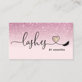 Makeup Artist Eyes Lashes Rosa Glitzer Busi Visitenkarte