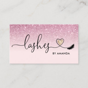 Makeup Artist Eyes Lashes Rosa Glitzer Busi Visitenkarte