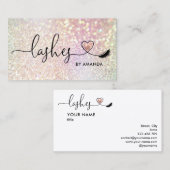 Makeup Artist Eyes Lashes Rosa Glitzer Visitenkarte (Vorne/Hinten)