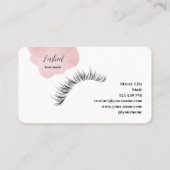 Makeup Artist Eyes Lashes Rosa Wasserfarbe Visitenkarte (Rückseite)