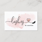 Makeup Artist Eyes Lashes Rosa Wasserfarbe Visitenkarte (Vorderseite)