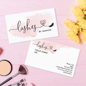 Makeup Artist Eyes Lashes Rosa Wasserfarbe Visitenkarte