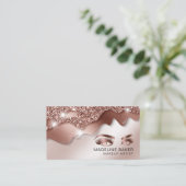 Makeup Artist Eyes Lashes Rose Gold Visitenkarte (Stehend Vorderseite)
