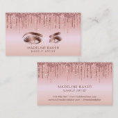 Makeup Artist Eyes Lashes Rose Gold Visitenkarte (Vorne/Hinten)