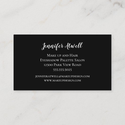 Makeup Artist Eyeshadow Palette Rainbow Glitzer Visitenkarte (Rückseite)