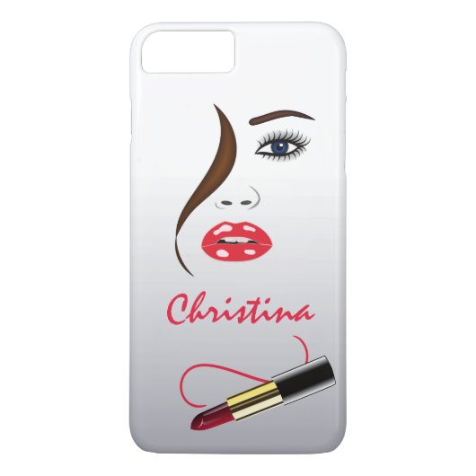 Makeup Artist Face and Lipstick im Mirror Slim Case-Mate iPhone Hülle (Rückseite)