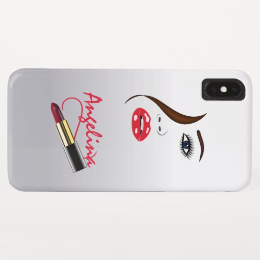 Makeup Artist Face and Lipstick im Spiegel Case-Mate iPhone Hülle (Rückseite (Horizontal))