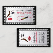 Makeup Artist Face in Mirror Cosmetologist Visitenkarte (Vorne/Hinten)