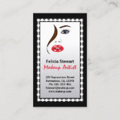 Makeup Artist Face in Mirror Cosmetologist Visitenkarte (Rückseite)