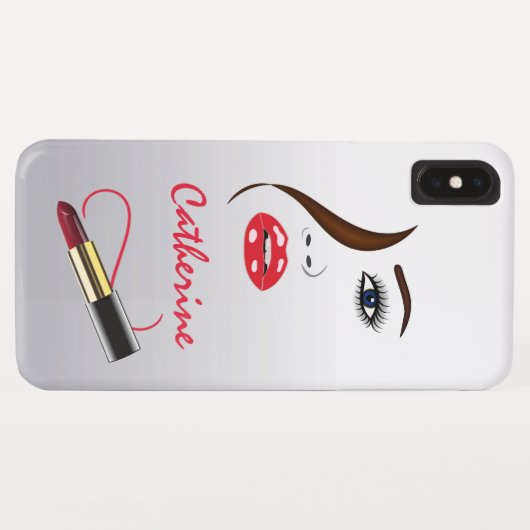Makeup Artist Face & Lipstick im Mirror Chic Case-Mate iPhone Hülle (Rückseite (Horizontal))