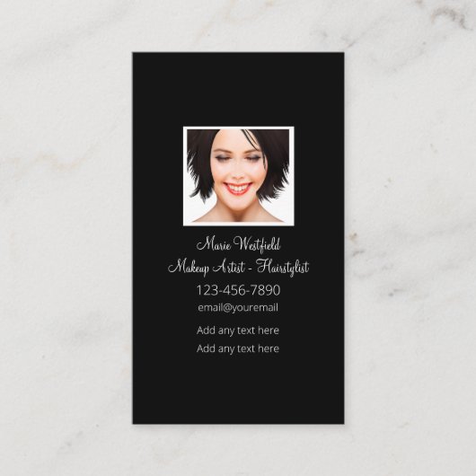 Makeup Artist Fairstylist Business Cards Visitenkarte (Vorderseite)