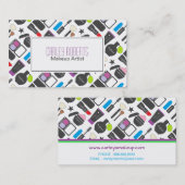 Makeup Artist Farbiges Muster Visitenkarte (Vorne/Hinten)
