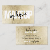 Makeup artist fett signieren Skript chic Gold-Foli Visitenkarte (Vorne/Hinten)
