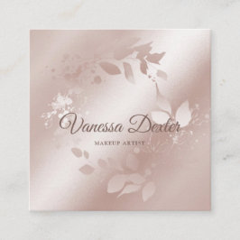 Makeup Artist Floral Lash Event Planner Rose Gold Quadratische Visitenkarte