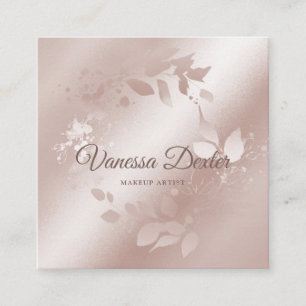 Makeup Artist Floral Lash Event Planner Rose Gold Quadratische Visitenkarte