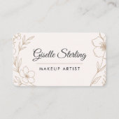 Makeup Artist Floral QR Code Visitenkarte (Vorderseite)