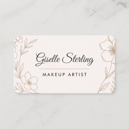 Makeup Artist Floral QR Code  Visitenkarte (Vorderseite)