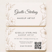 Makeup Artist Floral QR Code  Visitenkarte